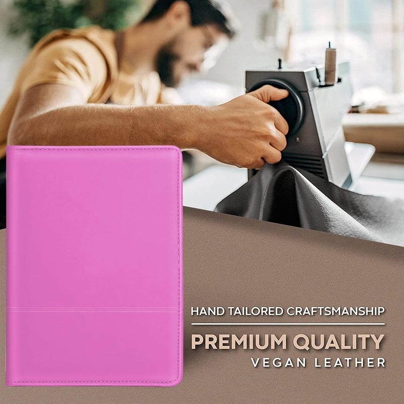 Gorbado Padfolio/Portfolio Binder, Mini Padfolio Portfolio Binder 5 x 8 Legal Writing Pad, A5 Document Organizer Folder for Men Women, Rose Red - Image 5